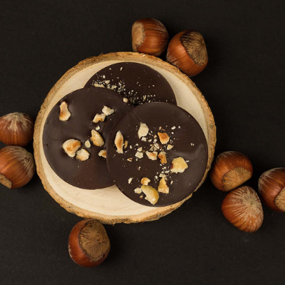 Dark Keto Chocolate with Roasted Hazelnuts (21 Disks)