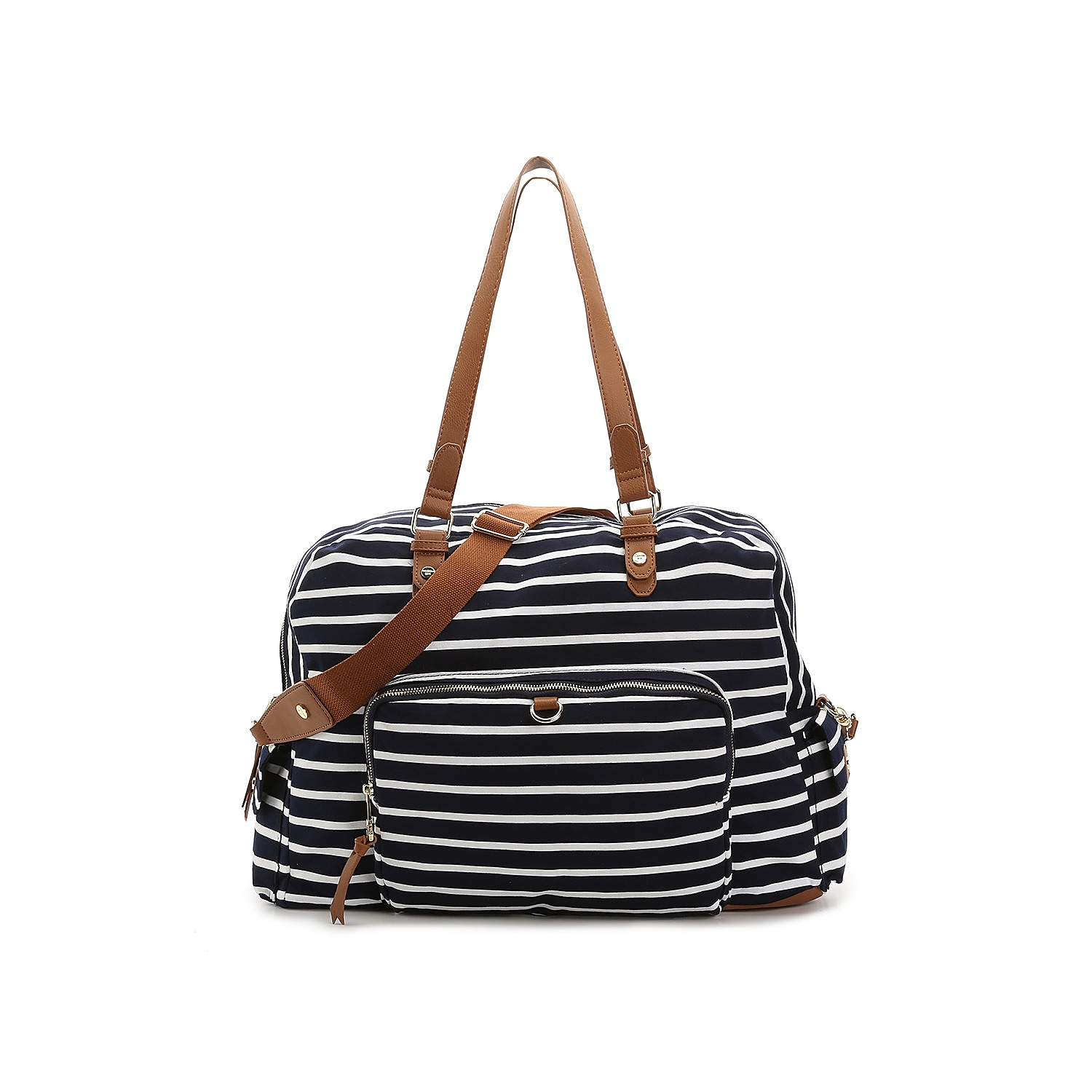 Madden Girl Glory Weekender Bag | Women's | Navy/White Stripes Canvas | Size One Size | Handbags | Weekender Bag
