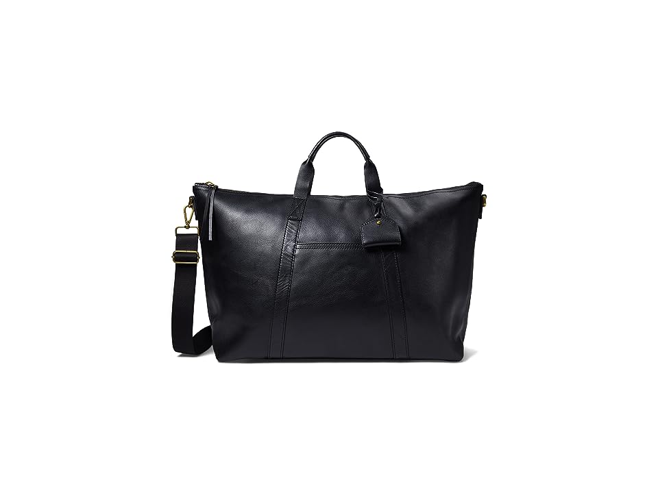 Madewell The Essential Overnight Bag in Leather (True Black) Handbags
